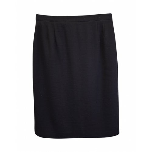 Pre-owned Giorgio Armani Wool Mini Skirt In Black