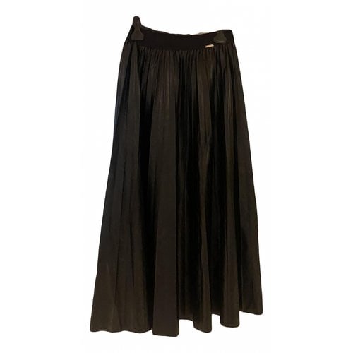 Pre-owned Liujo Leather Mid-length Skirt In Black