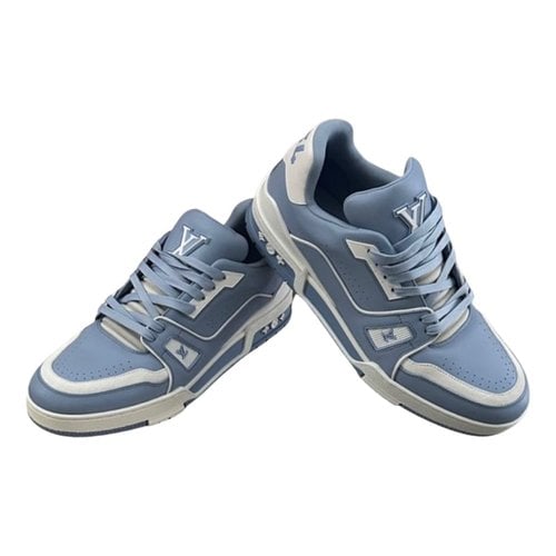 Pre-owned Louis Vuitton Lv Trainer Leather Low Trainers In Blue