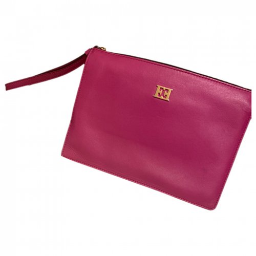 Pre-owned Escada Leather Clutch Bag In Pink