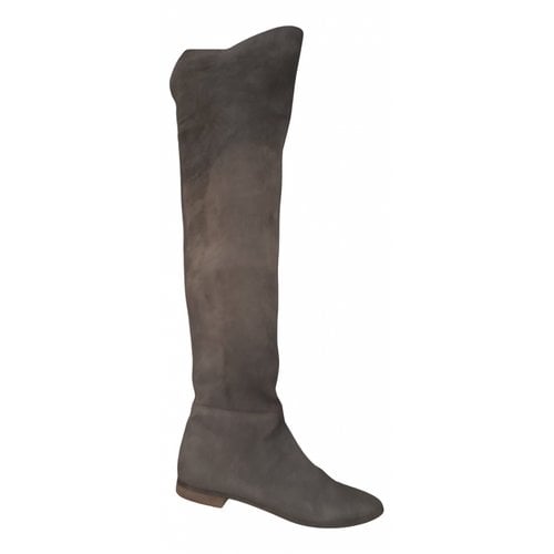 Pre-owned Le Silla Leather Boots In Brown