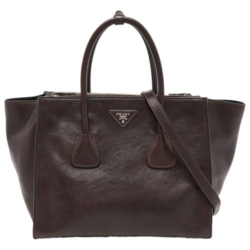 Pre-owned Prada Leather Tote In Brown