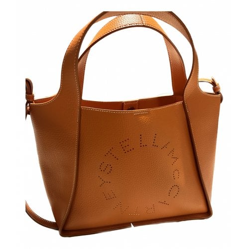 Pre-owned Stella Mccartney Logo Leather Crossbody Bag In Orange