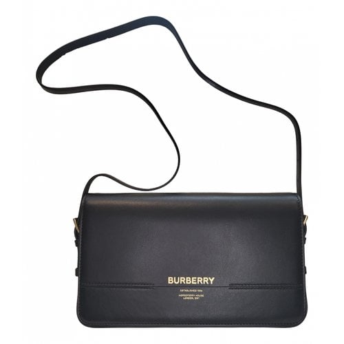 Pre-owned Burberry Grace Leather Handbag In Black
