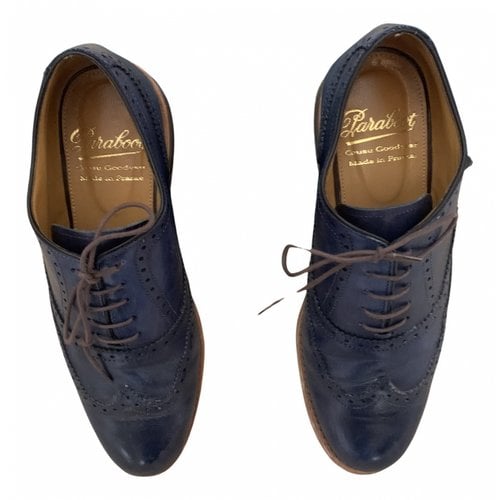 Pre-owned Paraboot Leather Lace Ups In Navy
