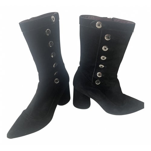 Pre-owned Marc Jacobs Cloth Ankle Boots In Black