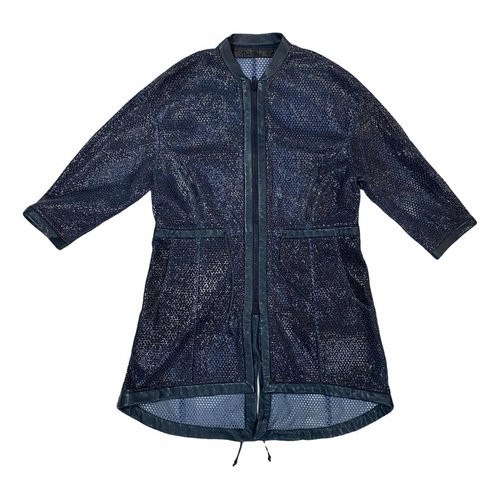 Pre-owned Drome Leather Coat In Blue