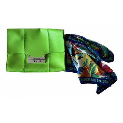Pre-owned Moschino Love Leather Clutch Bag In Green