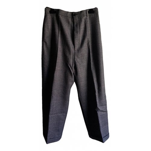 Pre-owned Balenciaga Wool Trousers In Grey