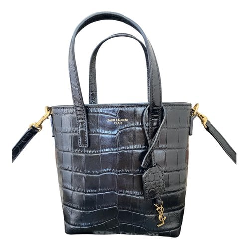 Pre-owned Saint Laurent Shopper Toy Leather Handbag In Black