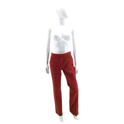 Pre-owned Versace Trousers In Burgundy