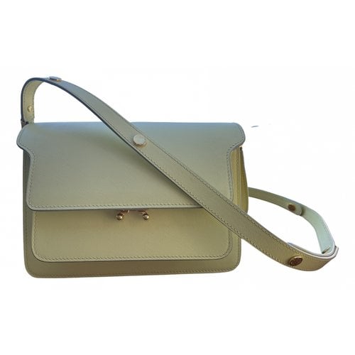 Pre-owned Marni Trunk Leather Crossbody Bag In Yellow