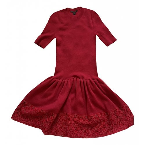 Pre-owned Louis Vuitton Wool Mid-length Dress In Red