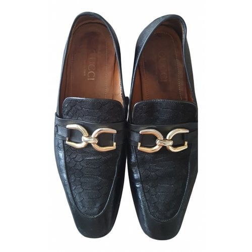 Pre-owned Gucci Leather Lace Ups In Black