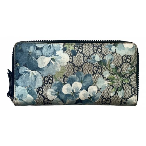 Pre-owned Gucci Gg Blooms Wallet In Blue