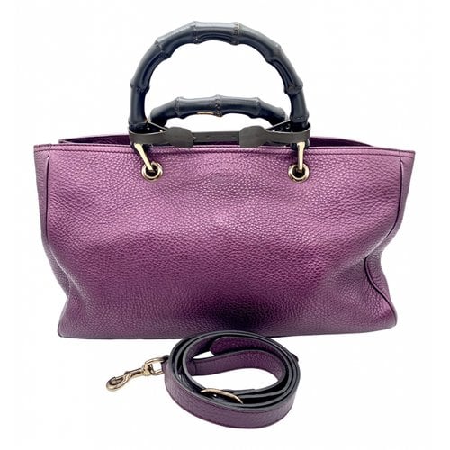 Pre-owned Gucci Leather Crossbody Bag In Purple
