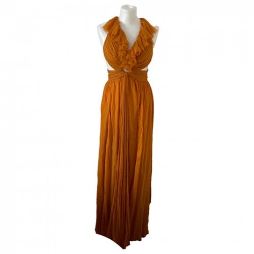 Pre-owned Emilio Pucci Silk Maxi Dress In Orange