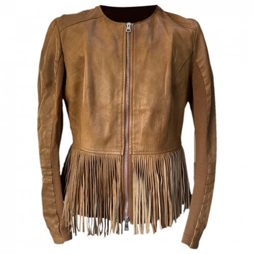 Pre-owned Kaos Leather Jacket In Camel