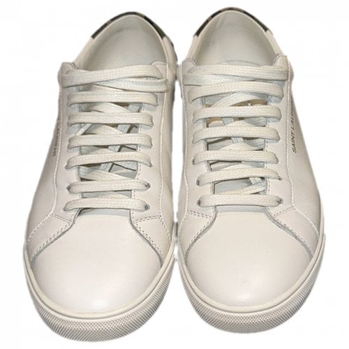 Pre-owned Saint Laurent Andy Leather Low Trainers In White