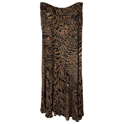 Pre-owned Ganni Maxi Skirt In Brown