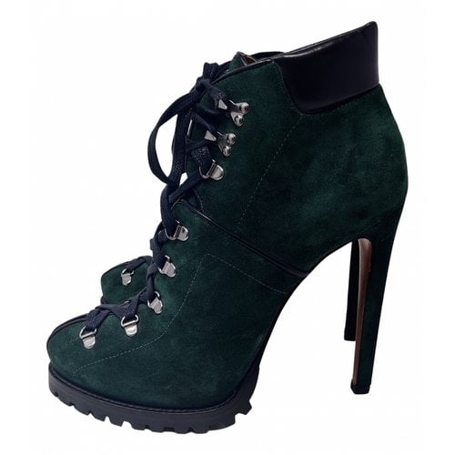 Pre-owned Alaïa Boots In Green