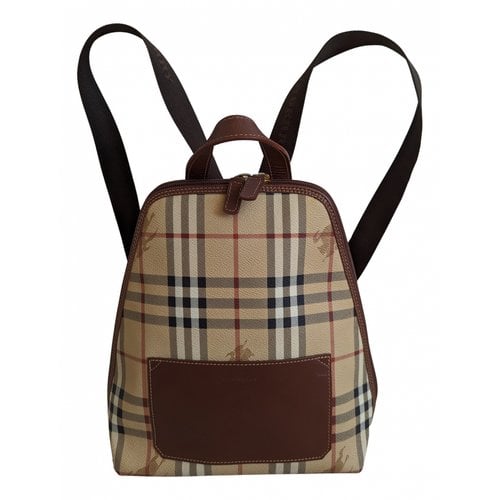 Pre-owned Burberry The Rucksack Leather Backpack In Beige