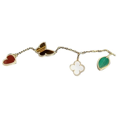 Pre-owned Van Cleef & Arpels Lucky Alhambra Yellow Gold Bracelet In Multicolour