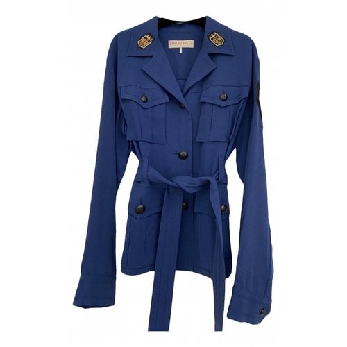 Pre-owned Emilio Pucci Silk Short Vest In Blue