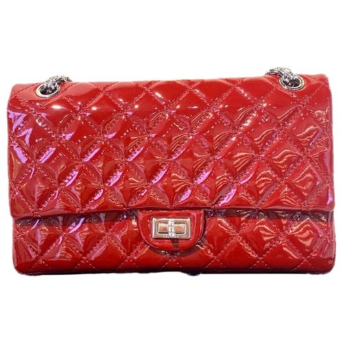 Pre-owned Chanel 2.55 Patent Leather Crossbody Bag In Red