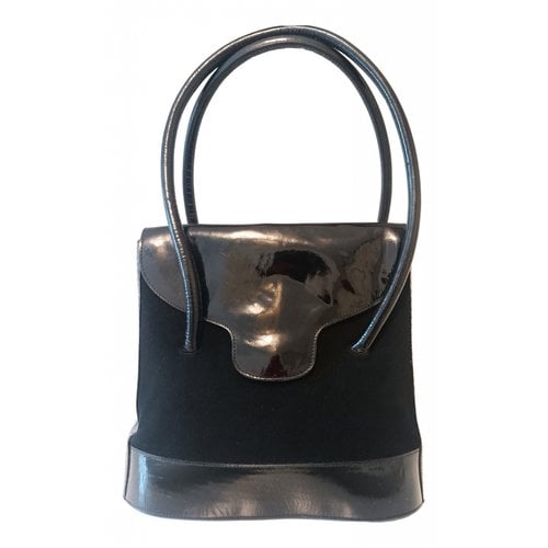 Pre-owned Alberta Ferretti Patent Leather Handbag In Black