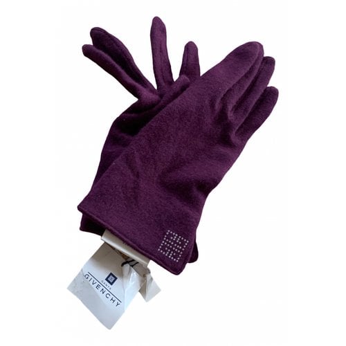 Pre-owned Givenchy Cashmere Gloves In Burgundy
