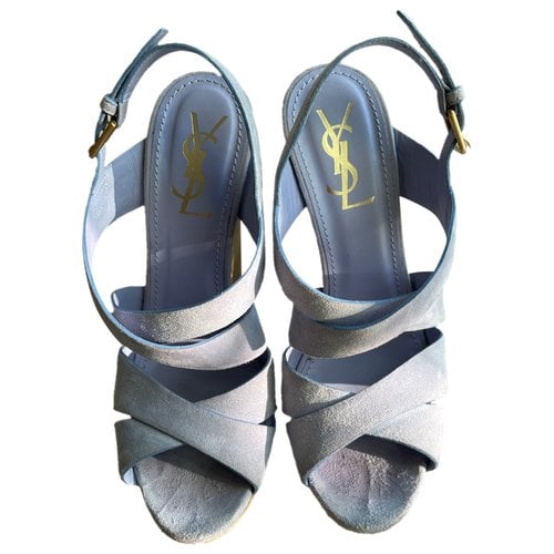Pre-owned Saint Laurent Leather Sandals In Purple