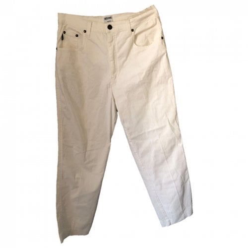 Pre-owned Moschino Straight Pants In White