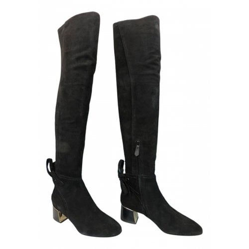 Pre-owned Tory Burch Riding Boots In Black