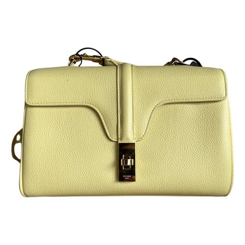 Pre-owned Celine Sac 16 Leather Crossbody Bag In Yellow