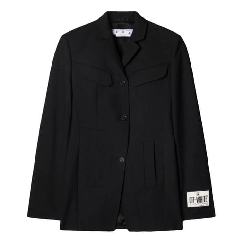 Pre-owned Off-white Wool Blazer In Black