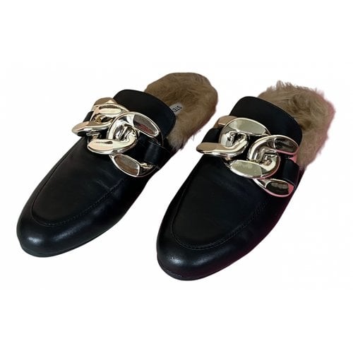 Pre-owned Steve Madden Leather Mules & Clogs In Black