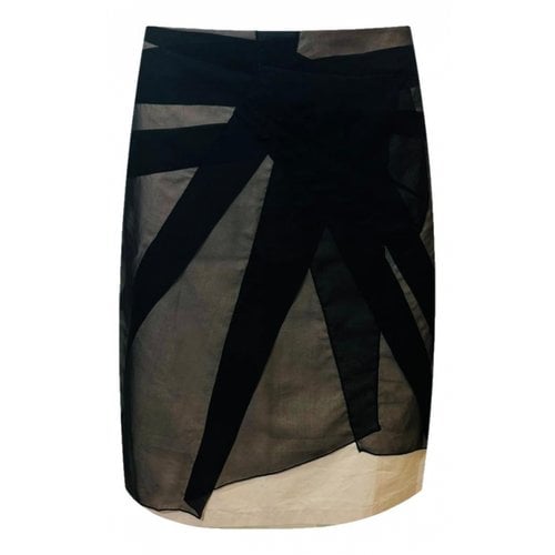 Pre-owned Bottega Veneta Silk Mini Skirt In Black