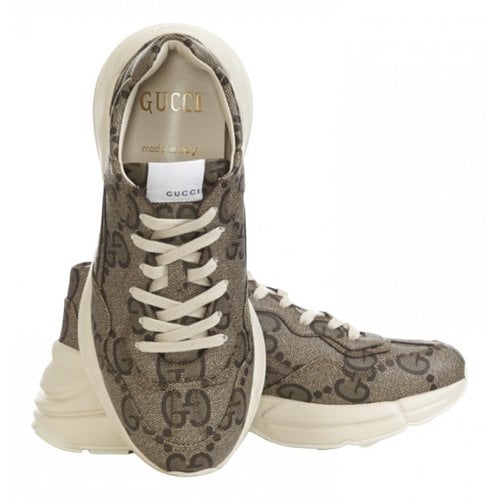Pre-owned Gucci Lace Ups In Beige