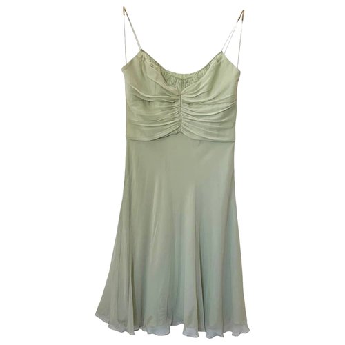 Pre-owned Badgley Mischka Silk Mini Dress In Green