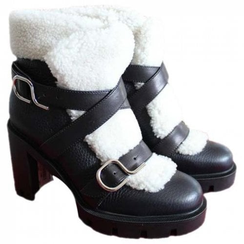 Pre-owned Christian Louboutin Leather Snow Boots In Black