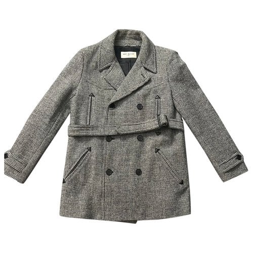 Pre-owned Saint Laurent Wool Dufflecoat In Grey