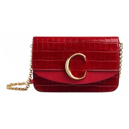 Pre-owned Chloé C Leather Handbag In Red