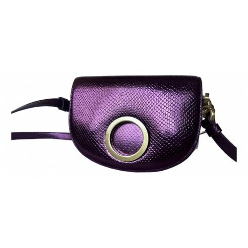 Pre-owned Max Mara Leather Handbag In Purple