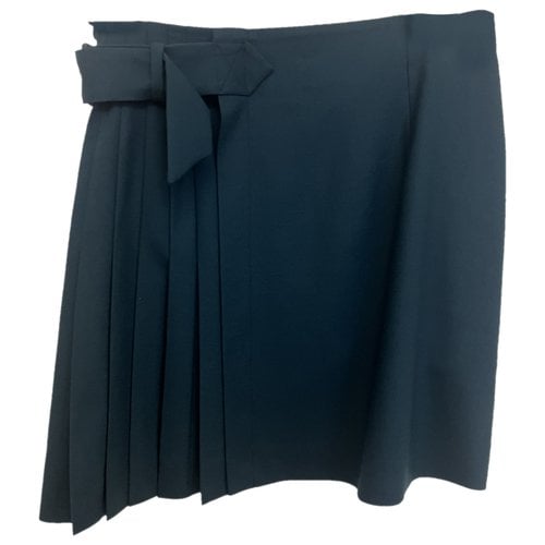 Pre-owned Alberta Ferretti Wool Mini Skirt In Blue