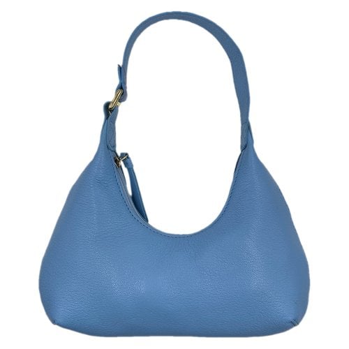 Pre-owned By Far Baby Amber Leather Mini Bag In Blue