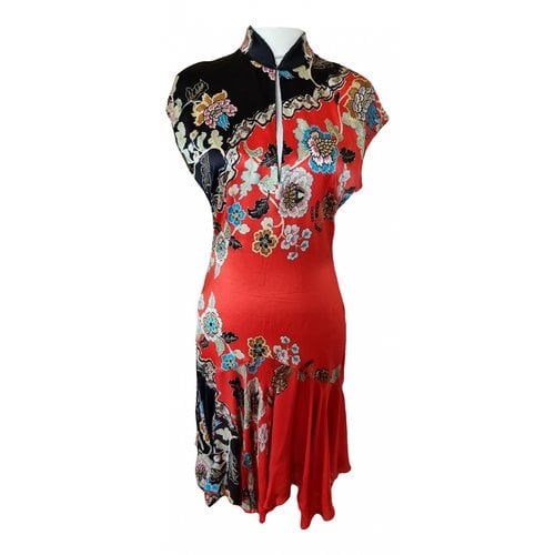 Pre-owned Roberto Cavalli Silk Dress In Red