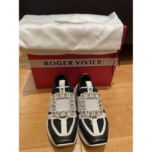 Pre-owned Roger Vivier Viv' Run Leather Trainers In Multicolour