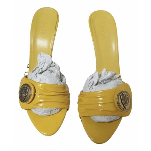 Pre-owned Gucci Patent Leather Mules & Clogs In Yellow