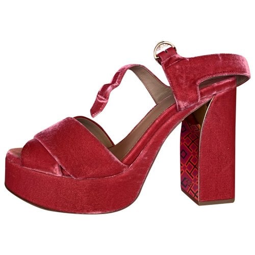 Pre-owned Tory Burch Velvet Heels In Other